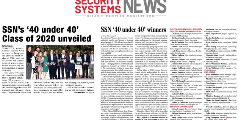 Sentinel Staff Awarded         ’40 Under 40′ Recognition